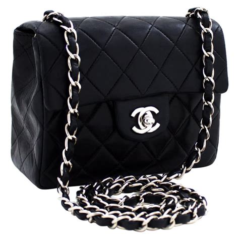 chanel bag black silver|chanel silver chain bag.